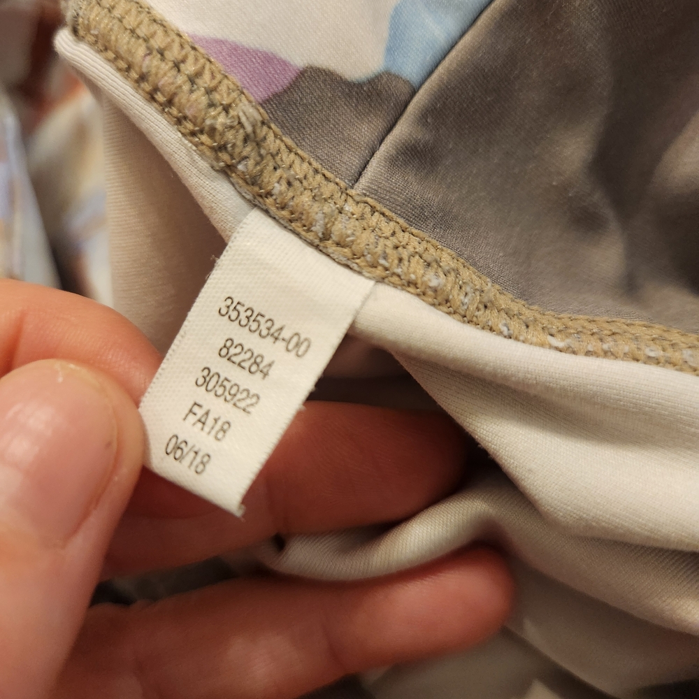 Athleta Elation Paradise 7/8 Leggings Womens S Gray White Floral High Rise Logo - Picture 15 of 15
